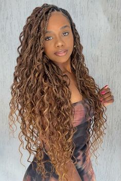 2024's Top 21 Summer Hairstyles for Black Women: Trendy Braids & Chic Looks Long Tree Braids, Faux Loc, Bohemian Braids, Goddess Braids Hairstyles, Protective Hairstyles Braids, Cool Braid Hairstyles, Pretty Braided Hairstyles, Braids With Curls, Braid In Hair Extensions