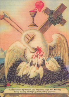 an image of a cross and dove on top of a postcard with the words,