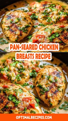 pan - seared chicken breast recipe with tomatoes and herbs