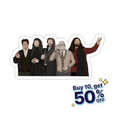 the big lek sticker is on sale for $ 50 off, and it has an image of five men in suits