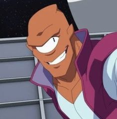 an animated image of a man with glasses and a purple jacket smiling at the camera