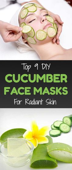 Cucumber face mask recipes Cucumber Face, Cucumber Face Mask, Cucumber For Face, Tumeric Face Mask, Acne Face Mask, Green Tea Mask, Face Mask Recipe, Face Acne, Homemade Face Masks