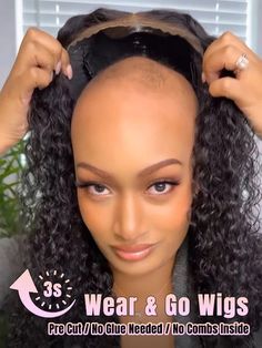 Premium Donor Brazilian Natural Wave Glueless Human Hair SalonReadyWig Human Hair Curly Wigs, Alopecia Wig, Glueless Lace Front Wigs, Long Curly Wig, Brown Wig, Lace Closure Wig, Brazilian Virgin Hair, Hair Wear, Bleached Hair