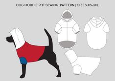 an image of a dog in a hoodie sewing pattern