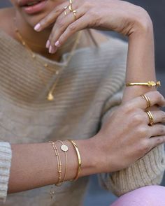 Missoma Jewellery, Jewelry Stacking, Jewelry Photography Styling, Star Struck, Jewelry Photoshoot, Bracelets And Rings, Bangles Jewelry Designs, Gold Jewelry Simple, Jewelry Simple