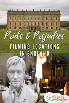 a large building with a statue in front of it and the words pride & pride filming locations in england