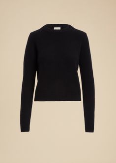 Description A lightweight crewneck pullover in luscious black cashmere. Designed to fit closer to the body and refined by ribbed trim. Details Material: Heritage cashmere (100% cashmere) Care: Dry clean Fit: True to size. Recommended to take your normal size. Model is 5'10," wearing size S. Black Cashmere Sweater With Ribbed Neckline, Black Cashmere Sweater With Crew Neck, Black Crew Neck Cashmere Sweater, Black Cashmere Crew Neck Sweater, Black Fine Knit Cashmere Sweater, Fine Knit Black Cashmere Sweater, Black Merino Wool Crew Neck Tops, Black Fine Knit Cashmere Tops, The Body