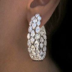 Luxury Large Hoop Earrings, Crafted Pear, Marquise & Round Cut Three Row chandelier Earrings, 14k White Gold Earrings, Earrings For Women  ✹✹𝐖𝐞𝐥𝐜𝐨𝐦𝐞 𝐭𝐨 𝐂𝐫𝐚𝐳𝐲𝐃𝐢𝐚𝐦𝐨𝐧𝐝𝐬𝐂𝐨✹✹ Detail about stones Moissanite & Simulated Stone: ----------------------------- Stone Shape: Marquise Cut, Pear Cut, Round Cut  Stone Size: 6X3 mm, 5X3 mm, 1.50 mm Weight: 20.90 TCW Color: Colorless Cut: Excellent Clarity: VVS ★ 𝑰𝒕𝒆𝒎 𝑫𝒆𝒕𝒂𝒊𝒍𝒔:- ☛ Metal Purity: Solid Gold (10KT, 14KT, 18KT); Silver(925 Sterling, 935 Argentium), 950 Platinum ☛ Metal Tone: Yellow, White, Rose ☛ Stamp/Hallmark: Yes ★ 𝑪𝒖𝒔𝒕𝒐𝒎𝒊𝒛𝒂𝒕𝒊𝒐𝒏:- ☛ Customized Design Jewelry. ☛ All cuts which you dream to make with moissanite. ☛ Updating every step of your ordered jewelry(Loose Stone, CAD & Making Process) ☛ All Diamond Chandelier Earrings, Aesthetic Jewelry, Diamond Jewelry Designs, White Gold Earrings, Large Hoop Earrings, Diamond Hoop Earrings, Stunning Jewellery, Purple Wedding, Chandelier Earrings