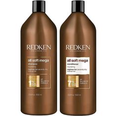 All Liter Size items Ship USPS Priority Redken All Soft MEGA Shampoo and Conditioner Set 33.8oz 1 Liter Each No Returns or Refunds on ALL hair products due to sanitary reasons Redken Shampoo And Conditioner, Redken Shampoo, Extremely Dry Hair, Redken All Soft, Curl Conditioner, Shampoo Ingredients, Curl Shampoo, Dry Brittle Hair, Redken Hair Products