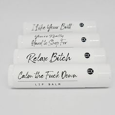 **NOTE: Flavors are not listed on labels unless requested**This listing is for our line of funny lip balms! These lip balms come with a white label on a white tube.Lip balm helps protect and nourish dry chapped lips. Mix & match! Choose a pack size and let us know which flavor(s) and phrase(s) you want!*If flavors are not stated under the personalization section, we'll send you our favorites! Lip Balm Flavors:• Birthday Cake• Blue Raspberry• Cappuccino• Cherry• Chocolate Mint• Coconut Cream• Fre Funny Lips, Lip Balm Labels, Tech Week, Cherry Chocolate, White Tube, Chocolate Mint, Chapped Lips, Blue Raspberry, Lip Balms