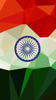 the flag of india is depicted in this low poly art style background with triangular shapes