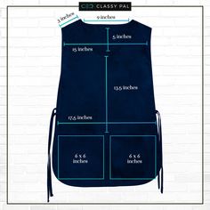 Navy Plain Cobbler Apron (3 Pack) - Classy Pal Aprons Cute Apron Aesthetic, Cobbler Apron Pattern Free, Tunic Apron, Free Apron Pattern, Pola Jaket, Modern Dress Patterns, Aprons With Pockets, Apron Pattern Free, Jean Apron