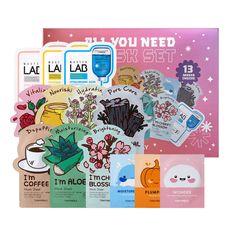 All the masks you need in one box! A mixture of 13 of our best-selling masks to treat a variety of skin concerns. Suitable for all skin types! Set includes one of each mask. (Original value $45) Set includes: For Everyday Hydration - I'm Lavender Sheet Mask, I'm Aloe Sheet Mask, I'm Honey Sheet Mask, Master Lab Hyaluronic Acid Sheet Mask, Moisture Boost Cooling Hydrogel Eye Patches For Dull and Tired Skin - I'm Charcoal Sheet Mask, Master Lab Vitamin C Sheet Mask, Plump-kin Retinol Eye Patches For Radiance and Elasticity - I'm Rose Sheet Mask, I'm Cherry Blossom Sheet Mask, Master Lab Collagen Sheet Mask, Wonder Ceramide Collagen Mochi Eye Patches Why It's Good Hydrate and refresh tired skin with our sheet masks and eye masks infused with natural extracts and nourishing ingredients that wi Body Wash Scrub, Lavender Mask, List For Christmas, Coffee Mask, Vitamin C Mask, Sheet Mask Set, Rose Mask, Cute Face Masks, Dripping Lips