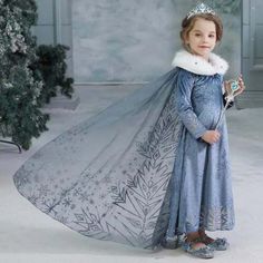 Soft Dresses, Elsa Cosplay, Cape Gown, Winter Girl, Princess Dresses, Ice Princess, Gowns With Sleeves, Cosplay Dress, Costume Dress