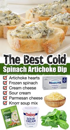 the best cold spinach artichoke dip recipe is in this post - it - up