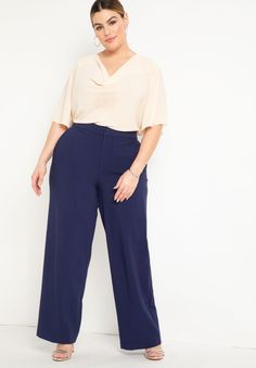 Straight Leg Doublecloth Pant Professional Outfits Women Plus, Professional Outfits Women Plus Size, Plus Size Professional, Ticket Style, Straight Leg Pant, Plus Size Pants, Cropped Flares, Swimsuits For All, Professional Outfits