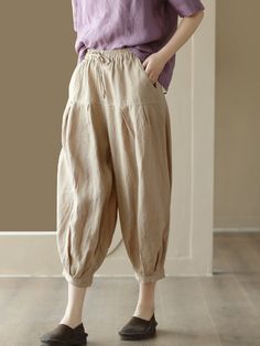 Plus Size Women Summer Solid Pocket Pleat Drawstring Harem Pants Spring Baggy Pants With Drawstring, Baggy Drawstring Pants For Spring, Beige High-waist Bottoms With Drawstring, High Waist Beige Bottoms With Drawstring, Baggy Tapered Leg Pants With Drawstring, Spring High Waist Harem Pants With Drawstring, High-waist Harem Pants With Drawstring For Spring, High Waist Harem Pants With Drawstring For Spring, Spring Harem Pants With Drawstring