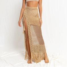 Season:Summer; Fabric:Spandex; Dress Length:Maxi; Gender:Women's; Style:Fashion,Casual,Beach Wear; Occasion:Beach,Vacation; Fit Type:Regular Fit; Waistline:High Waist; Pattern:Solid Colored; Design:Cut Out,Crochet; Pants Type:Swimwear,Skirt; Front page:FF; Listing Date:01/17/2024; Production mode:External procurement; Length:; Waist: High Waist Summer Mini Skirt For Beach, High-waist Summer Mini Skirt For Beach, High Waist Mini Skirt For Beach, High Waist Mini Skirt For Beach Season, High Waist Beach Skirt, High Waist Stretch Mini Skirt For Beach, Stretch High Waist Mini Skirt For Beach, High Waist Mini Skirt For Summer Beach, Beige Mini Skirt For Beach