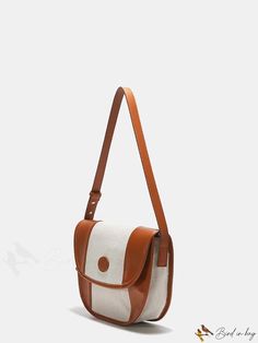 BirdinBag - Stylish Vintage Womens Messenger Bag with Ample Storage Space Brown Flap Bag For Daily Use, Brown Saddle Bag With Large Capacity For Daily Use, Brown Large Capacity Saddle Bag For Daily Use, Brown Flap Shoulder Bag For Everyday Use, Beige Satchel Saddle Bag With Large Capacity, Large Capacity Rectangular Saddle Bag For Shopping, Beige Handheld Flap Bag For Everyday Use, Handheld Beige Flap Bag For Everyday Use, Everyday Use Large Capacity Flap Satchel