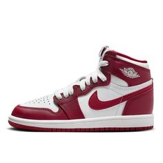 Preschool Jordan 1 Retro High OG "Artisanal Red" White/Team Red Size: 13.  Gender: unisex.  Age Group: kids. Casual Jordan Training Shoes With Rubber Sole, Casual University Red Lace-up Jordan Shoes, Casual Breathable Sneakers In University Red, Casual Breathable University Red Sneakers, Red Casual High-top Training Sneakers, Casual Red High-top Training Sneakers, Casual Red High-top Sneakers For Training, Sports Sneakers With Soft White Sole, Sneakers With White Soft Sole For Sports