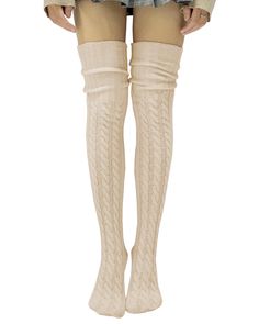 PRICES MAY VARY. Our thigh high socks are made of high-quality soft Arctic Fleece/Polyester fibres, it is very soft, stretchy, lightweight and skin-friendly. One Size Fit Most. Total length 34", Suggested Women Shoe Size: 5 - 10. As the thigh socks for women keep elastic, general sizes wearing S - M - L are suggested for the best fit. High elastic, multi colors available, this long leg socks make your legs more slender and attractive, easy to match with kinds of uniforms, shorts, Make you look m Fitted Beige Knee-high Stockings, Beige Thigh High Legwear, Tight Thigh-high Beige Legwear, Tight Beige Thigh-high Legwear, Beige Stretch Knee-high Stockings, Beige Stretch Over-the-knee Stockings, Beige Stretch Knee-high Legwear, Stretch Beige Stockings For Winter, Beige Stretch Stockings For Winter