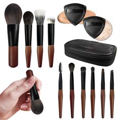 PRICES MAY VARY. ✨【Mini Size for Travel】Travel makeup brushes with case and organizer, help to preserve brushes in it, keep your cosmetic bag clean and tidy, absolutely a must-have for makeup lovers. ✨【Perfect Mini Makeup Brushes】Zylsnice mini travel makeup brush set includes all the essential brushes you need when traveling: Powder Brush, Stippling Brush, Blush Brush, Foundation Brush, Blending Brush, Eye Makeup Brush, Lip Brush &Powder Puff, can be used with any liquid, cream, and powder makeu Mini Makeup Brushes, Minimalist Makeup Brushes, Real Techniques Mini Brushes, Kabuki Makeup Brushes With Cover, Travel Size Makeup Brushes, Travel Size Makeup, Travel Makeup Brushes, Brown Makeup, Eye Makeup Brushes