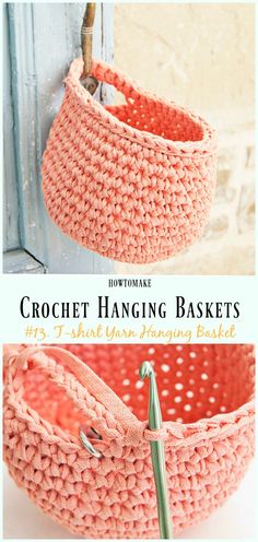 crochet hanging baskets are easy to make and perfect for any home decor project