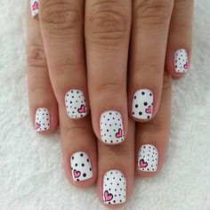 Nails Design For Kids, Valentines Nail Art, Fails Videos, Dot Nail Designs, Kids Nail Designs, Nail Art For Kids, Valentine Nail