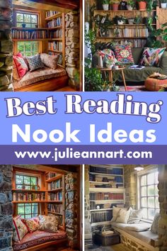 the best reading nook ideas for any room in your home or office, including bookshelves and couches