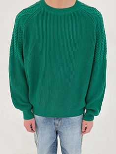 Composition : AcrylicCountry of Origin : Republic of Korea Green Knit Sweater With Crew Neck, Green Knit Crew Neck Sweater, Green Long Sleeve Knit Sweater, Green Spring Sweater, Green Textured Knit Casual Sweater, Spring Green Cable Knit Sweater, Green Knit Crew Neck Cardigan, Casual Green Textured Knit Sweater, Green Turtleneck Sweater With Ribbed Cuffs