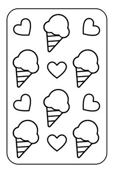 an ice cream tray with hearts on it