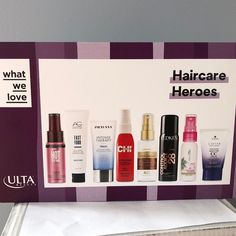 Ulta Haircare Heroes Brand New In Box $62 Value Perfect For Traveling Great Way To Try Different Products To Find Your New Favorite The Set Contains 8 Must Have Products Ag Hair Fast Food Alterna Caviar Anti-Aging Replenishing Moisture Cc Cream Biolage Airdry Glotion Chi 44 Iron Guard Thermal Protection Spray Joico K-Pak Color Therapy Luster Lock Multi-Perfector Daily Shine & Protect Spray Pravana Intense Therapy Masque Redken Control Addict 28 Extra High Hold Hairspray Sexy Hair Flash Me Hair C Chi Silk Infusion, Must Have Products, Clean Scalp, Protection Spray, Ag Hair Products, Hair Repair Mask, Scalp Serum, Hair Rinse, Hydrate Hair