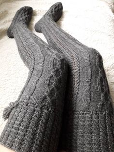 MADE TO ORDER! Handknit womens`s overknee socks, Tigh High wool socks. These socks are knitted from special socks yarn(75%wool and 25% polyamide)  and will fit to size: 39/EU                                7-7.5/US                                5,5-6/UK Socks are 70 cm long from the heel. Made to order. It will takes about 10 working days to knit them. You can order these over the knee socks also in other size and color. These long socks will be the perfect Christmas gift and also a great gift for other special occasions for your  mother,sister,best friend or to yourself. Machine washable at 30 degrees. Lay flat to dry. Do not iron! Shipping worldwide. If you have any question, please ask! Thanks for visiting my little store! Cashmere Leggings, Womens Wool Socks, Cable Knit Socks, Crochet Socks Pattern, Lace Stockings, Over Knee Socks, Grey Socks, Hand Knit Socks, Sock Knitting Patterns