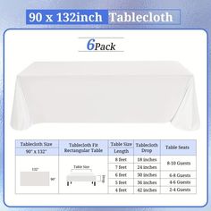 the tablecloth is white and has a long rectangular table cloth with an extra length