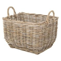 The Kobo gray-brown rectangular storage basket made from rugged and sturdy rattan is large enough to fill with wood for the fireplace, toys galore from the kids or all the fixings' for a backyard party. Modern French Country House, Farmhouse Flower Pots, Wine Store Design, Elevated Deck, Natural Fall Decor, Organization Baskets, French Inspired Decor, Under Shelf Basket, Deck Plan