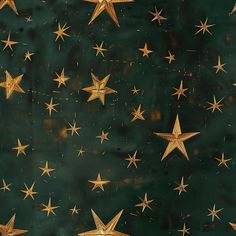 gold stars on a dark green background