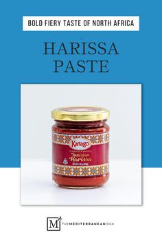 an advertisement for harissa pastee with the title bold fiery taste of north africa