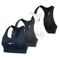 Give your workout your all with theNikeWomens Swoosh MediumSupport Sports Bra 20 Providing acompressive fitandexcellent supportso you can tackle thosemediumimpact workoutsthis bra will keep you wellsupported and comfortable Theracerback designwill let you move freely and to aid in sweat management the bra features Nikes signatureDriFIT technologyFor a more customized fit theres anelastic underbust bandto provide you the shape and support you needTechnologyDriFITFabric82 Polyester 18 SpandexNonPa