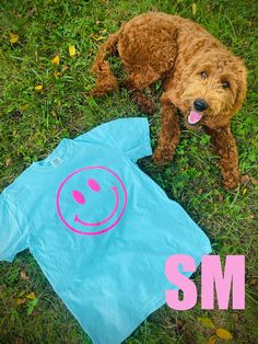 Thanks for shopping with Sassy Monograms TN🤍 Fully customizable! - Choose your size. - Choose shirt Color. - In the personalization box, add... 1.) Add Puff Vinyl Color Here For Smiley Face! Ex. Neon pink Cheap Fun T-shirt With Smiley Face, Girly Shirts, Preppy Shirts, Puff Vinyl, Smiley Face Tee, Preppy Shirt, Neon Purple, Neon Blue, Vinyl Colors