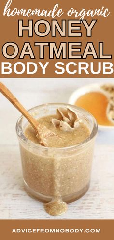 Discover the goodness of oatmeal body scrub with this easy DIY recipe! Pamper your skin with a luxurious sugar body scrub featuring colloidal oatmeal and honey. Learn how to make oatmeal honey body scrub at home for a rejuvenating spa-like experience. Natural Body Scrubs Recipes, Homemade Organic Body Scrub, Oatmeal Body Scrub Diy, Body Scrub Name Ideas, Oatmeal Scrub Diy, Diy Body Care Recipes, Home Made Body Scrub Recipe, Diy Colloidal Oatmeal, Oatmeal Body Butter