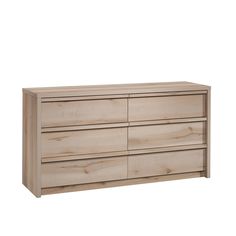 a wooden dresser with six drawers