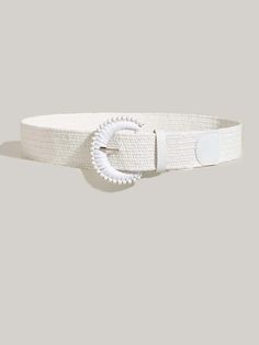 Dreamy Bohemian Bliss: Woven Elastic Waist Belt with D-Shaped Braided Adjustable Casual Belts For Spring, Chic Woven Belt For Beach, Chic Woven Belts For Beach, Elegant Embroidered Summer Belt, Chic Woven Belts For The Beach, Casual Fabric Belt For Beach, Casual Embroidered Belt For Spring, Casual Beach Belts For Spring, Casual Summer Beach Belts