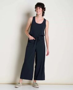 Livvy Sleeveless Sustainable Jumpsuit | by Toad&Co Back Adjustment, Get Up And Go, Short Loungewear, Paper Sleeves, Sleeveless Jumpsuits, Clothes Collection, Dress Romper, Short Jumpsuit, Toad