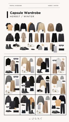 Chic Capsule Wardrobe, Minimalist Wardrobe Capsule, Fall Winter Capsule Wardrobe, Capsule Wardrobe Women, Capsule Wardrobe Casual, Capsule Wardrobe Outfits, Fashion Capsule Wardrobe, Winter Fashion Outfits Casual, Europe Outfits