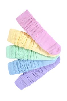 Rainbow Scrunch Socks Multi-Pack | My Violet Cute Stretch Knee-high Socks, Cute Knee-high Stretch Socks, Playful Multicolor Knee-high Socks, Cute Elastic Socks For Spring, Cute Elastic Spring Socks, Trendy Stretch Soft Socks, Trendy Soft Stretch Socks, Trendy Elastic Knee-high Socks, Multicolor Thigh High Casual Socks