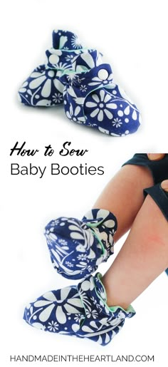 How to Sew Baby Booties & Free Pattern Baby Booties Free Pattern, Couture Bb, Sewing For Babies, Sew Baby, Sewing For Baby, Best Baby Gifts, Baby Sewing Projects, Beginner Sewing Projects Easy, Sew Ins