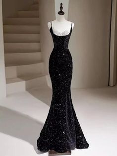 Lightlark Series, Black Sequin Prom Dress, Long Black Evening Dress, Prom Dress Black, Prom Dress Ideas, 파티 드레스, Black Mermaid, Mermaid Sequin, Dress Gallery