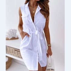 Rich Dresses, Sleeveless Button Up Shirt, Elegant Shirt Dress, Vip Dress, Elegant Casual Dress, Bohemian Dresses, Wedding Dress With Pockets, Dresses Beautiful, Bodycon Dress With Sleeves