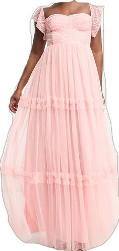 Pink Tulle Floor-length Evening Dress, Feminine Maxi Dress For Prom Party, Feminine Maxi Dress For Prom Season Party, Feminine Party Maxi Dress For Prom Season, Pink Tulle Evening Dress For Wedding Guest, Pink Midi Length Evening Dress For Prom, Pink Feminine Maxi Dress For Prom Season, Feminine Pink Maxi Dress For Prom Season, Glamorous Sweetheart Neckline Gown For Spring