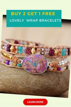 🌺🌸 Best Beaded Leather Wrap Bracelet 🌺🌸Wrap Bracelet Handmade with love, this unique Wrap Around Bracelet features natural stones nestled between supple leather cords, making it a must-have addition to your wraps collection. Unravel your inner boho chic with this Beaded Wrap Bracelet that effortlessly blends style and sustainability. Our leather Wrapped Bracelet is Ideal for layering or wearing solo, it's the perfect go-to accessory for any occasion. 🌻 Visit our website Bohemian Brown Bracelets, Bohemian Brown Bracelets For Festival, Adjustable Hand Wrapped Leather Wrap Bracelet, Elegant Brown Wrap Bracelet As A Gift, Bohemian Beaded Leather Wrap Bracelet, Bohemian Wrap Bracelet As A Gift, Bohemian Beaded Leather Bracelet As Gift, Bohemian Purple Wrap Bracelet Gift, Elegant Festival Wrap Bracelet